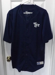 💥 MILLER LITE BEER " MILLER TIME " BASEBALL JERSEY SIZE L 42/44 - Picture 1 of 3