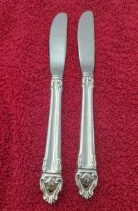 2 nuevos esparcidores de mantequilla Emperador/Emperador plateados HH de Reed & Barton - Imagen 1 de 7