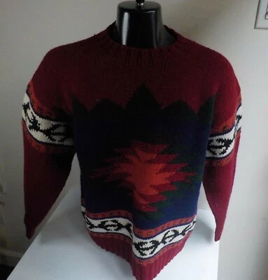 De colección. Suéter Pullover Marsh Landing Tejido a Mano 100% Lana Pura Cuello Simulado TALLA GRANDE Foto 1 de 4