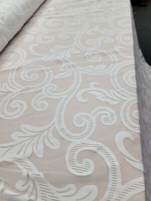 Lace Stretch Fabric by the Yard - Swirls Design, 60" Wide Nylon Spandex - Image 1 of 4