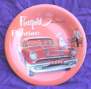 RP3705 Vtg 1955 Pontiac Star Chief Sedan Firegold & White Mist 9.25" Plate NOS - Bild 1 von 1
