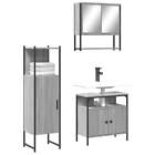 Bathroom Furniture Set 3 Piece Sink Cabinet Grey Sonoma Engineered Wood vidaXL