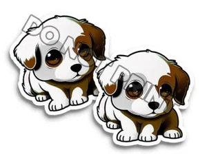 Niedliche Baby Hund Aufkleber niedliche Welpen Sticker gestanzte Abziehbilder M33016 2er Set - Bild 1 von 2