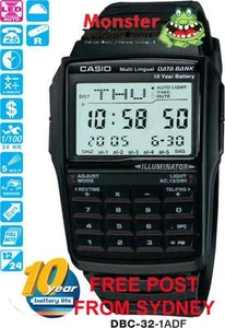 CASIO WATCH CALCULATOR TELEMEMO DBC-32 DBC32 DBC-32-1 5-ALARMS, STOPWATCH, LIGHT - Picture 1 of 1