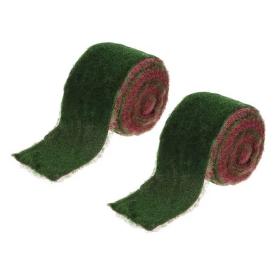 2 Inch Velvet Ribbon, 2 Roll Total 6 Yard Frayed Ribbon, Christmas Green - Image 1 of 4