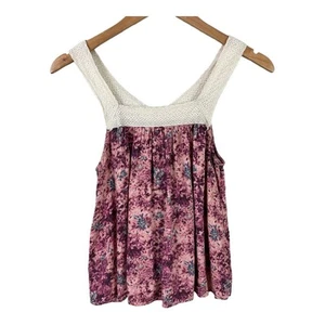 Urban Outfitters UO Staring At Stars Floral Crochet Lace Tank Top Blouse S Small - Picture 1 of 7