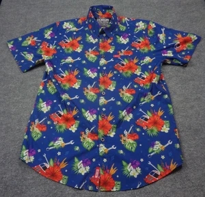 Dixxon Flannel Company Hemd Herren M blau Snap On Tools Hawaii tropisch Blumen - Bild 1 von 13