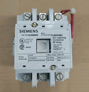 NUEVO Contactor de iluminación de CA Siemens CLM0D03 60 amperios 120 en Siemens CLMFCCK11 - Imagen 1 de 1