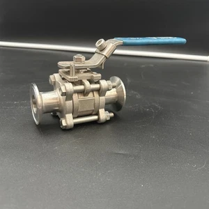 1" Sanitary 316SS Tri-Clamp Flanged 3 pc Manual Ball Valve 1000WOG - Picture 1 of 7