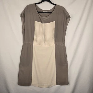 Broadway & Broome Womens 100% Silk Dress 8 Beige Sleeveless Minimalist LagenLook - Picture 1 of 11
