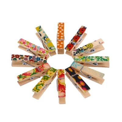 100 Pcs Mini Holzklammern Wäscheklammern Bunt Mini-Wäscheklammern - Bild 1 von 4