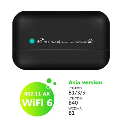 JODUXE 4G LTE Router Wifi Wifi 6 10000Mah Mobile Wifi Modem Wireless Pocket Wifi - Immagine 1 di 4