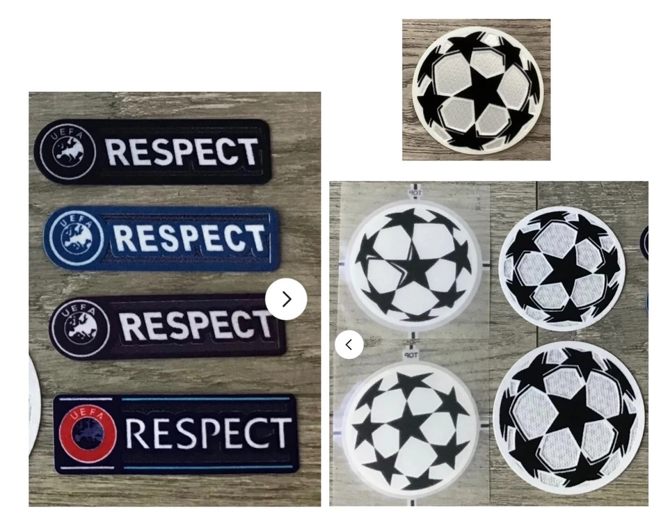 UCL UEFA Champions League Respect + Star Ball Patch Badge Parche Flicken - Image 1 of 1