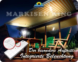 Elektrische Vollkassettenmarkise | 5x3,5m |  Alu | Gelenkarm | LED | Markise - Bild 1 von 96