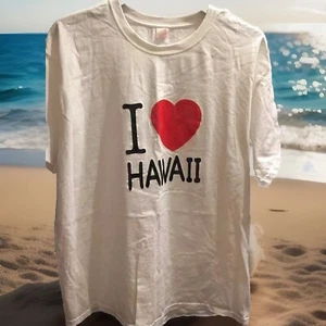 Hanes Men's Cotton "I Love HAWAII" T-Shirt Size XL White - Picture 1 of 5