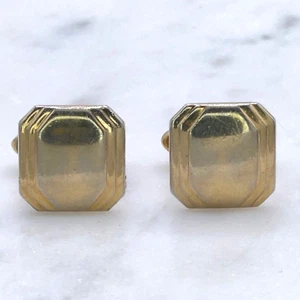 Vintage Mens Swank Gold Tone Square Geometric Bullet Back Small Cufflinks - Bild 1 von 4