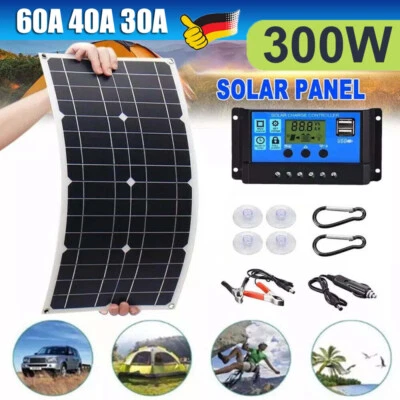 12V 300W Solarpanel Solar Ladegerät Autobatterie Erhaltungsladegerät für Caravan - Bild 1 von 4