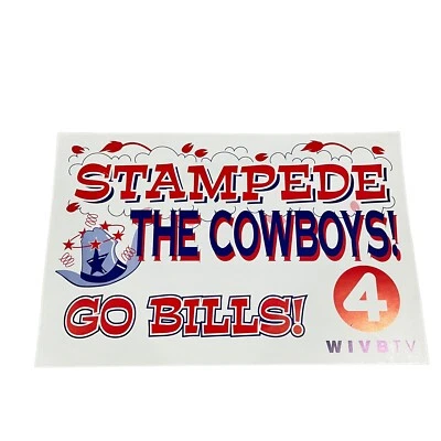 De colección 1993 Buffalo Bills “Stampede The Cowboys” por WIVB Ch. 4 Póster 11 X 17 Foto 1 de 3