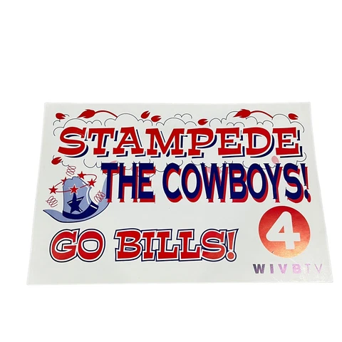 Vintage 1993 Buffalo Bills “Stampede The Cowboys” By WIVB Ch. 4 Poster 11 X 17 Cover