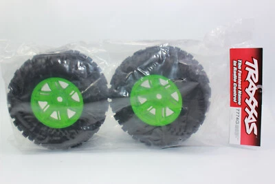 Traxxas 7774 G Reifen auf Felge GRÜN  2 Stück 8S X-Maxx NEU OVP  - Bild 1 von 4