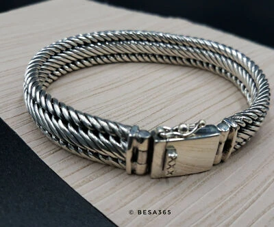 Bracciale a Catena 11mm Xxx 925er Argento 17-25cm Arti Dreigliedrig Viking König - Immagine 1 di 4