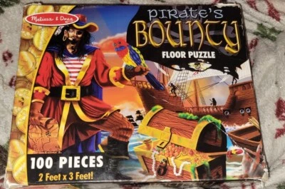 Melissa & Doug Pirates Bounty Floor Puzzle 2 x 3 Ft Used ALL PIECES INCLUDED  - Image 1 of 3