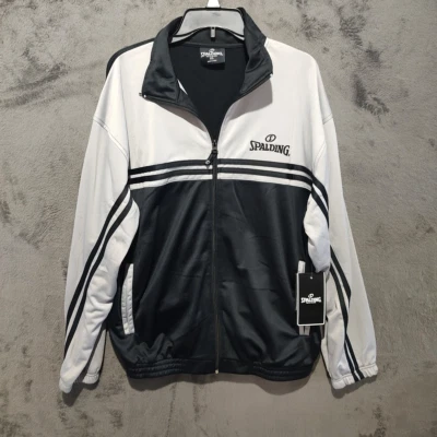 Spalding Jacket Adult Extra Large Black Gray Full Zip Active Sport Embroider Men - Image 1 of 4