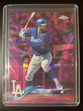 2018 Topps Chrome Chris Taylor Pink Refractor Parallel Card