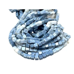 Cuentas de ópalo azul natural, ópalo azul cuentas en forma de cubo de 6-7 mm, piedra preciosa de ópalo azul - Imagen 1 de 7
