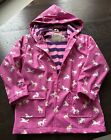 Hatley Youth / Girls Pink Unicorn Rain Jacket Size 8 / Warm Lining , Hood