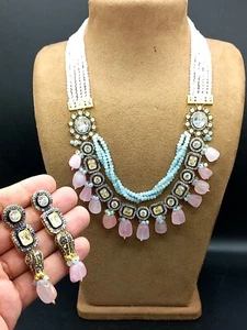 Bollywood Style Pakistani Indian Bridal Wedding Gold Plated Necklace Jewelry Set - Picture 1 of 3