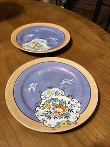 Piatto pane e burro vintage due TT da collezione dipinto a mano Japan Lusterware - Foto 1 di 3