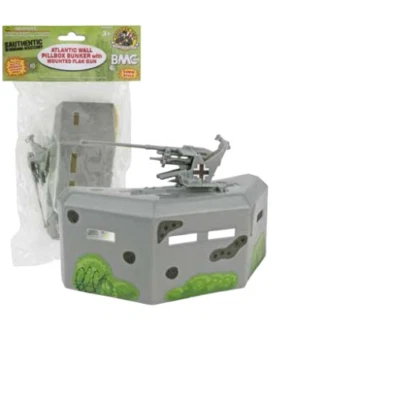 Bunker Atlantic Wall Pillbox 1:32 54mm com arma antiaérea brinquedo plástico soldado BMC 49997 - Imagem 1 de 3