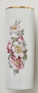 1 Vintage Gerold Porzellan Bud Vase Wild Rose Gold Trim West Germany - Picture 1 of 4