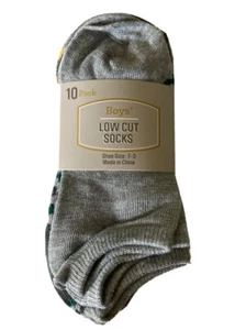 Paquete de 10 calcetines a rayas de regreso al cole de corte bajo de colores surtidos para niños - Imagen 1 de 5