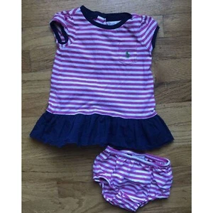 Vestido Ralph Lauren Polo 6M Rayas con Bloomers - Imagen 1 de 5