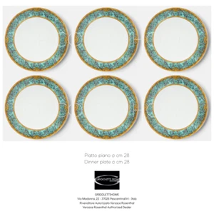 Versace Rosenthal - La Scala Del Palazzo Verde - Set Of 6 Dinner Plates Ø CM 28 - Picture 1 of 8