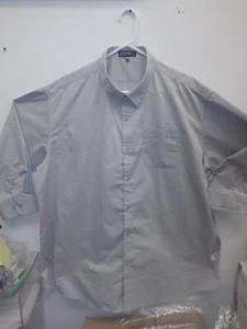 Camisas de vestir con logotipo de Frontier Airline 3X manga 32" de largo gris claro pegamento de firma - Imagen 1 de 4