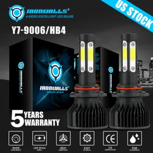 4-sides 9006 HB4 LED Headlight Bulbs Low Beam 15000W 2200000LM 6000K Super White - Picture 1 of 12