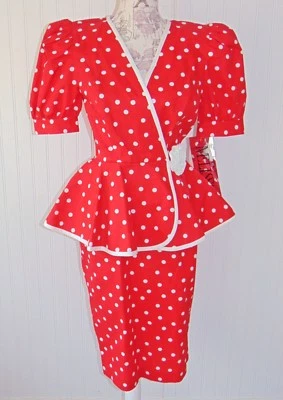 Vestido Columpio Pinup Rockabilly Rojo Lunares Melissa Años 80 De Colección Talla 6 Nuevos Foto 1 de 4