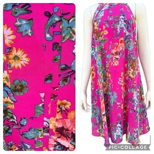Vintage Y2K Betsy Johnson Swing Dress Pink Floral Pop Art Sz 8 Colorful - Picture 1 of 7
