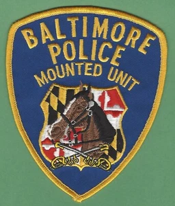 BALTIMORE MARYLAND POLICE MOUNTED UNIT SHOULDER PATCH - Picture 1 of 1