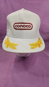 Cappello/Berretto Vintage Conoco Patch GoldLeaf Snapback Stile Camionista MeshBack, FOTO GRATIS SHI - Foto 1 di 8