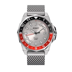 Aquacy Hei Matau Oceanum Men's Automatic 200M Silver Dial Dive Watch ON.SL.BK.RD - Picture 1 of 14