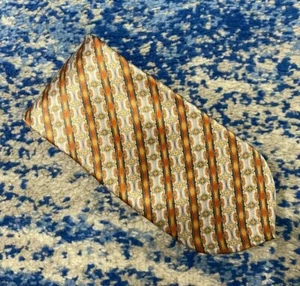 Corbata Dolcepunta Naranja Azul Plata Gris Blanco Verde Beige Seda Satinada Italia - Imagen 1 de 4