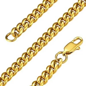GoldChic Jewelry Stainless Steel 24" Miami Chain Necklace Chunky Cuban Link - Picture 1 of 2
