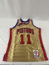 Detroit Pistons Isiah Thomas Gold Mitchell & Ness 75th 1982-83 NBA Mens Sz Large