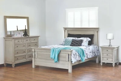 Juego de dormitorio 4 piezas Amish Coastal Beach House madera maciza Queen King Foto 1 de 4