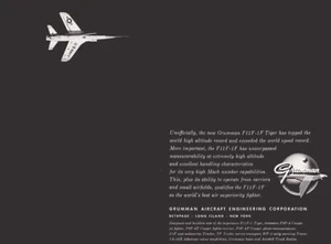 1957 Grumman: Unofficially F11F-1F Vintage Print Ad - Picture 1 of 1
