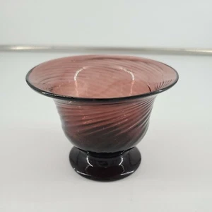 Piatto da dessert con piedini in vetro ametista soffiato a mano bacche vortice  - Foto 1 di 4